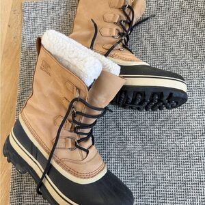 Sorel Tan and Black Insulated Boots